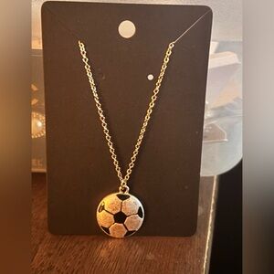 Silver Soccer Ball Pendant Necklace